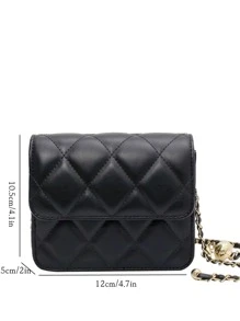 春夏简约百搭，质感十足，金色球链肩带，可挎可挎，迷你包 - 黑色 - 查看 6