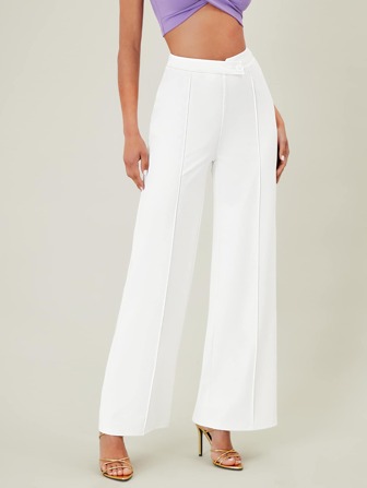 ATUI Studio Solid High Waist Wide Leg Pants