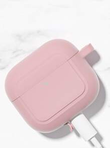 Funda de auriculares liso complatible con Airpods - Rosa - Ver 1