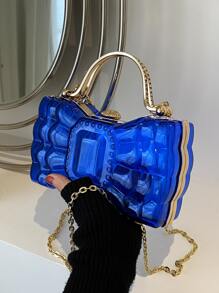Mini Neon Blue Novelty Bag - Blue - View 1