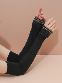 Solid Arm Sleeves - Black - View 1