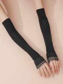 Solid Arm Sleeves - Black - View 2