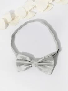 1入輕鬆休閒男士淺灰色格子蝴蝶結,適用於校園日常搭配 - 淺灰色 - 查看 4