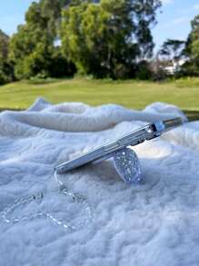 适用于 16 Y2K 闪亮爱心镜面 + 支架，兼容 Galaxy S24u/A05/A35/A15/A25/A24/S23fe/A12345/12345 系列，兼容 14 Pro Max/15/13/12/11/7/8/XS Maxr 系列，Moto G5G2022/G Stylus/G Play/Power 系列，情侣手机壳，国际版，非国内版 - 白色 - 查看 3