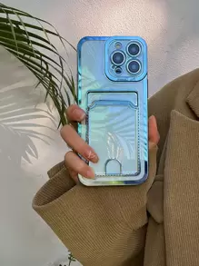 电镀手机壳带卡槽，国际版，非国内版 - 寶藍色 - 查看 1