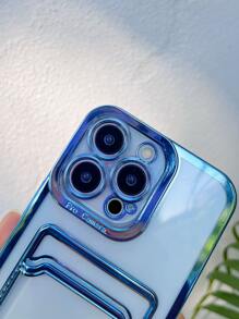 电镀手机壳带卡槽，国际版，非国内版 - 寶藍色 - 查看 2