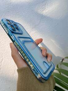 电镀手机壳带卡槽，国际版，非国内版 - 寶藍色 - 查看 4