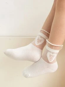 5 đôi Vớ thủy thủ đoàn họa tiết trái tim cho bé gái mới tập đi - Nhiều màu - Xem 2