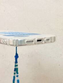 字母圖案透明手機殼附帶繩子 - 彩色 - 查看 3