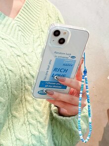 字母圖案透明手機殼附帶繩子 - 彩色 - 查看 6