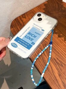 字母圖案透明手機殼附帶繩子 - 彩色 - 查看 7