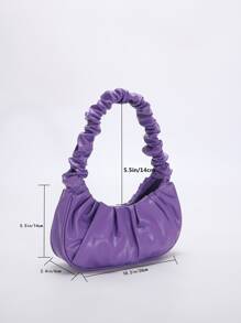 Minimalist Ruched Bag - Purple - View 3