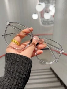 幾何框架眼鏡 - 淺灰色 - 查看 1