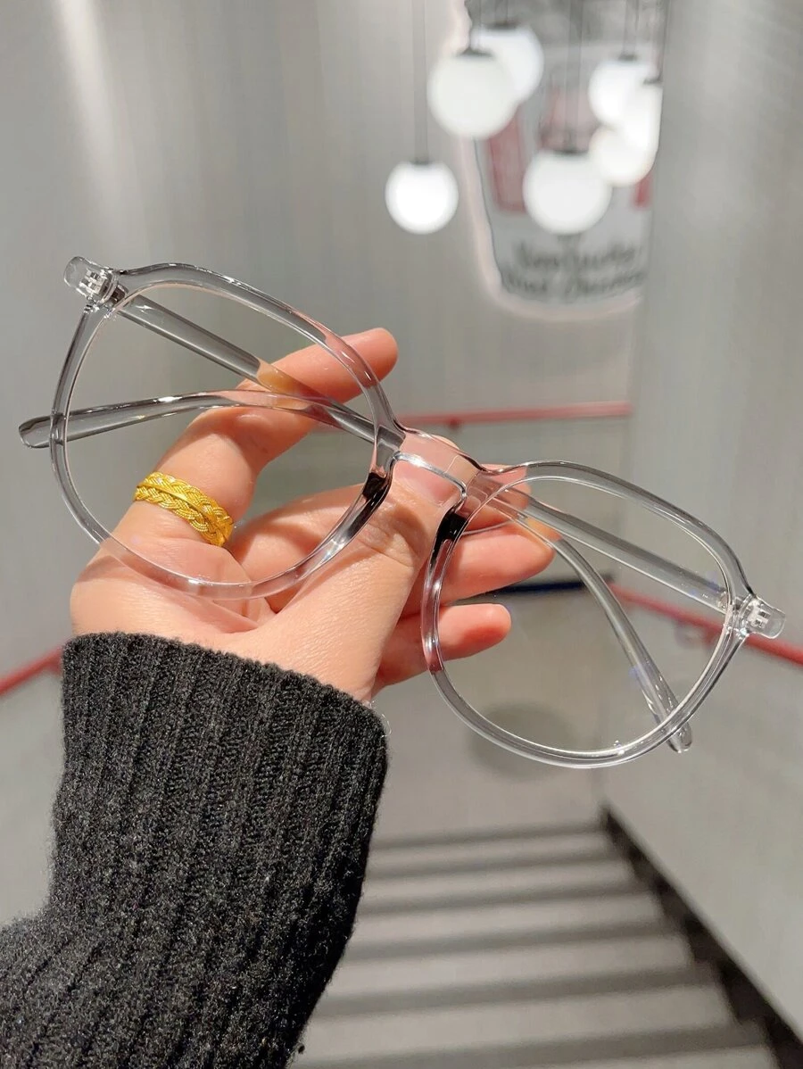 幾何框架眼鏡 - 淺灰色 - 查看 1