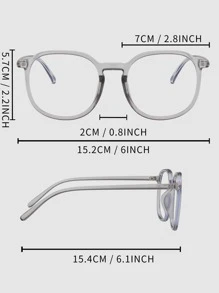 幾何框架眼鏡 - 淺灰色 - 查看 3