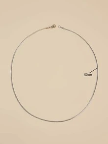 Minimalist Chain Necklace - Silver - View 3