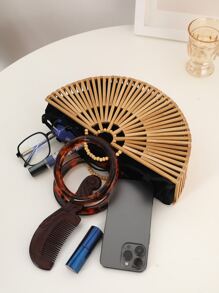 Hollow Out Design Straw Bag,Perfect For Summer Beach Travel Vacation - Apricot - View 6