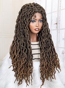 9*6 Lace Front Long Braided Synthetic Wig - Ombre - View 1