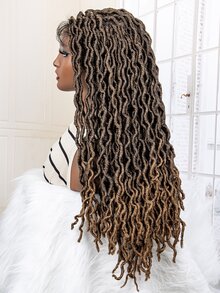 9*6 Lace Front Long Braided Synthetic Wig - Ombre - View 3