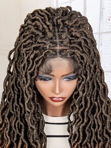 9*6 Lace Front Long Braided Synthetic Wig - Ombre - View 6