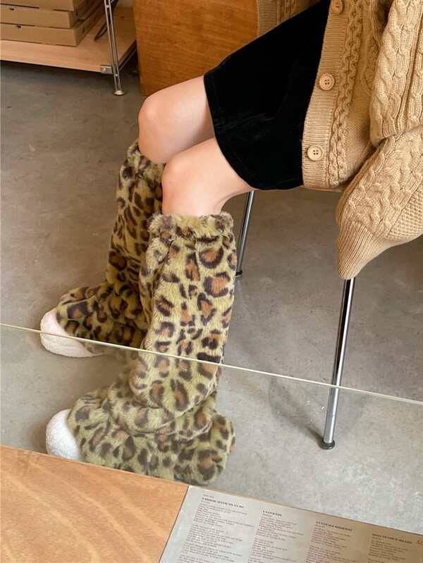 Leopard Pattern Leg Warmers SHEIN USA