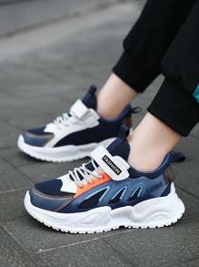 Chicos Zapatos de atletismo con estampado de letra con cordón delantero - Multicolor - Ver 4