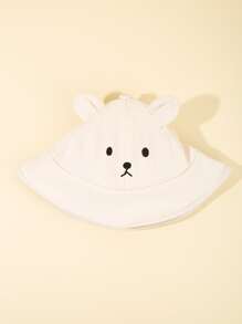 Bebé 1 pieza Sombrero con dibujos animados con diseño de oreja - Beis - Ver 2