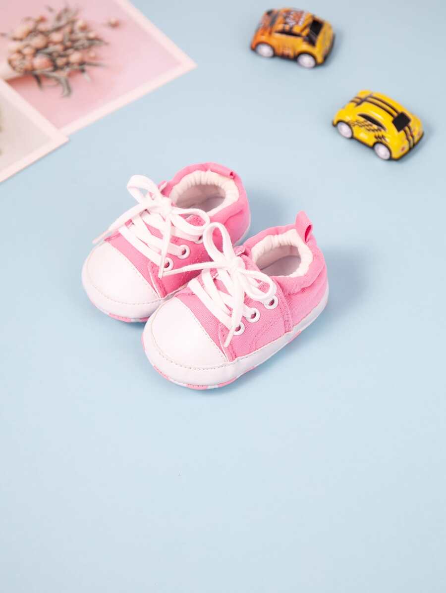 婴儿双色系带溜冰鞋 - 粉色 - 查看 1