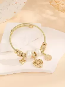 1 chiếc vòng tay trang trí hình cây nhỏ và trái tim thích hợp cho các cô gái đeo hàng ngày trong ngày lễ tình nhân - Nhiều màu - Xem 2