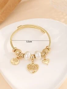 1 chiếc vòng tay trang trí hình cây nhỏ và trái tim thích hợp cho các cô gái đeo hàng ngày trong ngày lễ tình nhân - Nhiều màu - Xem 3