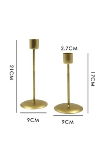 Bộ 2 chân nến màu vàng và đen trang trí bàn chân nến hiện đại cho nến thon, Halloween, ma quái, mùa thu, mùa đông, ngày lễ, lễ hội - Vàng - Xem 4