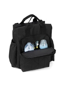 1入組衍縫細節尿布包 - 黑色 - 查看 2