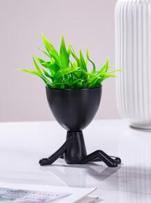 1入組人造植物帶人物設計鍋 - 彩色 - 查看 3