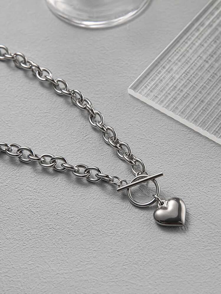 Heart Charm OT Buckle Necklace Valentines,Mom,Mother,Mother's Day,Gift