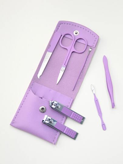 7pcs Set Gunting Kuku Portabel, Baja Tahan Karat Premium Sangat Tajam Kokoh Pemotong Tepi Melengkung Pemangkas Pemotong Gunting Kuku Dan Kuku Kaki, Pemotong Gunting Kuku Set Dengan Kikir Kuku Tajam