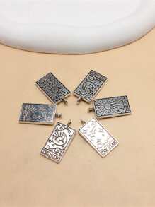 6pcs Alloy Tarot Design DIY Pendant - Silver - View 1