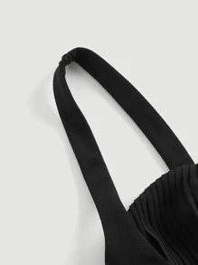 SHEIN MOD 素色緊身吊帶 - 黑色 - 查看 4