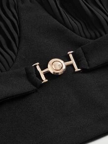 SHEIN MOD 素色緊身吊帶 - 黑色 - 查看 3