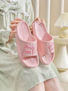 女士卡通圖案拖鞋學院拖鞋 - 粉色 - 查看 2