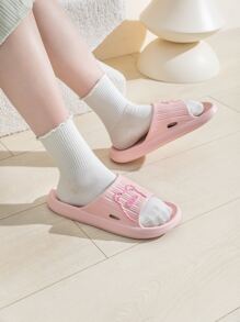 女士卡通圖案拖鞋學院拖鞋 - 粉色 - 查看 3