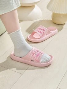 女士卡通圖案拖鞋學院拖鞋 - 粉色 - 查看 4