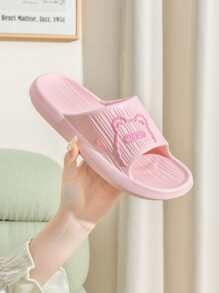 女士卡通圖案拖鞋學院拖鞋 - 粉色 - 查看 5