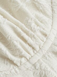 SHEIN MOD Camisa crop escote corazón pecho con fruncido - Beis - Ver 4