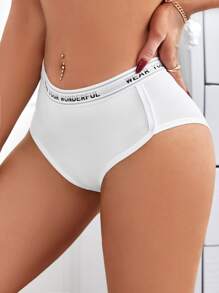 3入組紮染腰部字母條帶內褲
