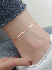 Nooxian Rectangle Charm Anklet - Rose Gold - View 2