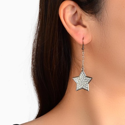 Rhinestone Star Drop Earrings