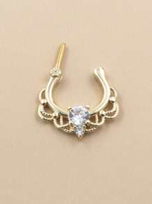 Rhinestone Decor Nose Ring - Gold - View 2
