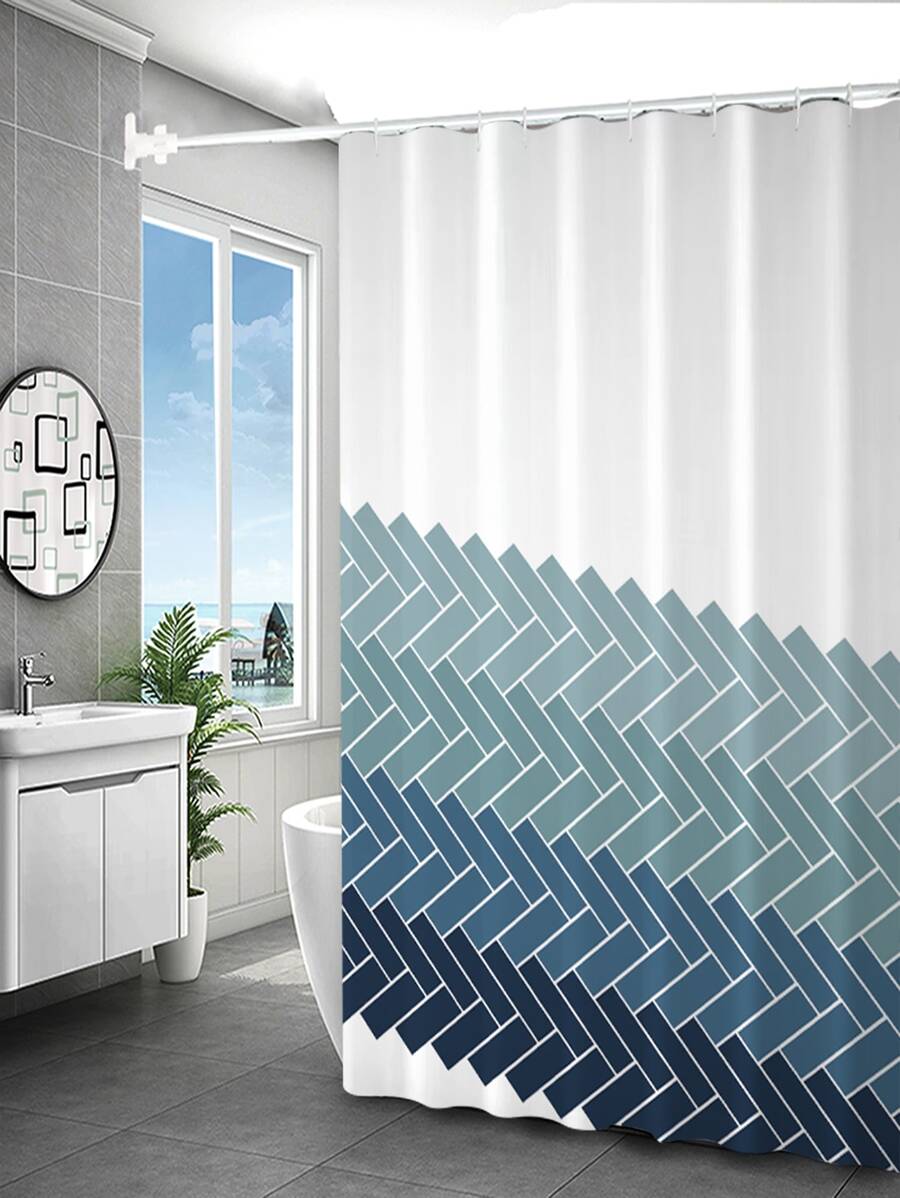 Geometric Print Waterproof Shower Curtain Bathroom Decor