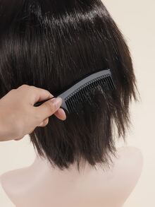 1pc Long Handle Hair Comb - Black - View 5