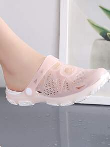 Women Cut Out Design Slingback Clogs Fashion Pink Vent Clogs - Pink - View 1